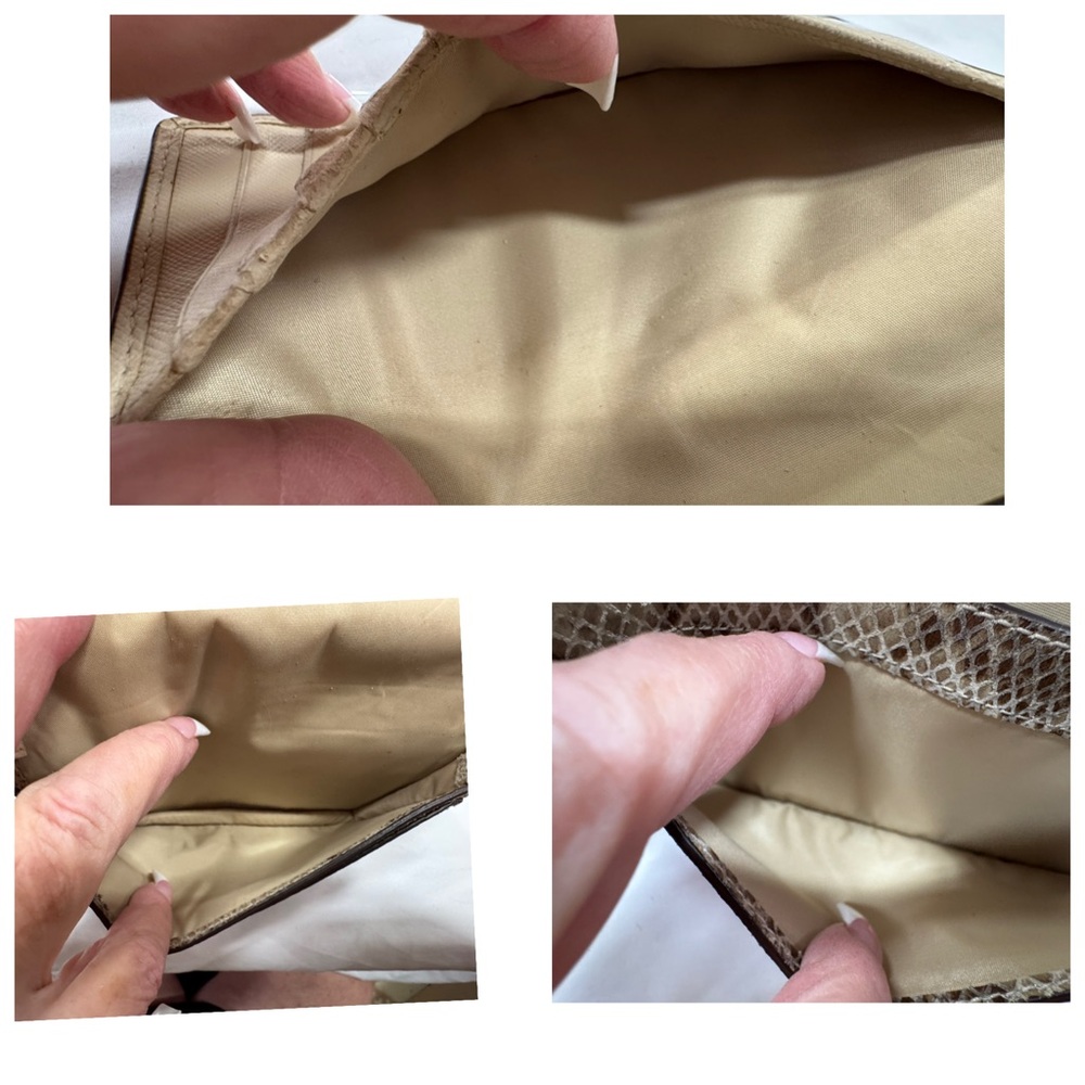 Coach Brown/Cream Python Wallet Wristlet - image 5